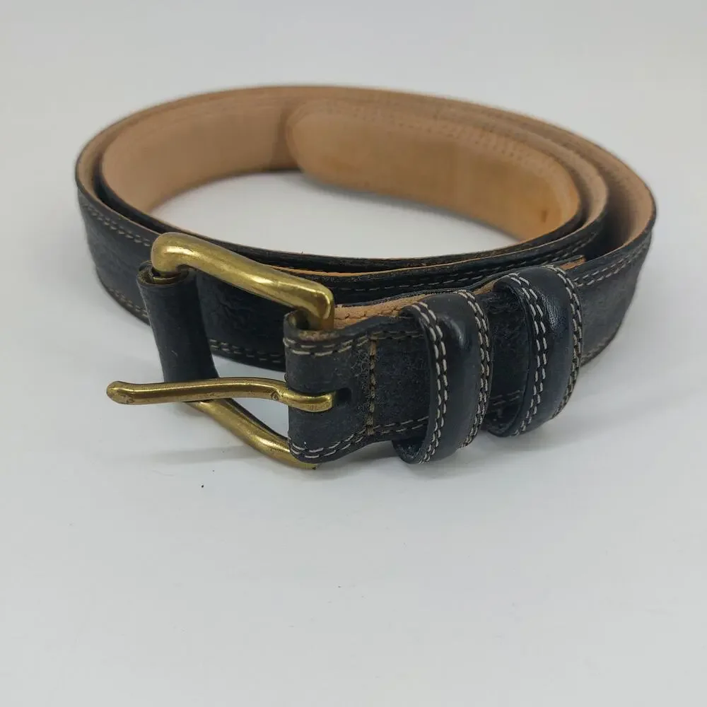 Gap Genuine Leather Belt Gold Tone Buckle Men's Size 34